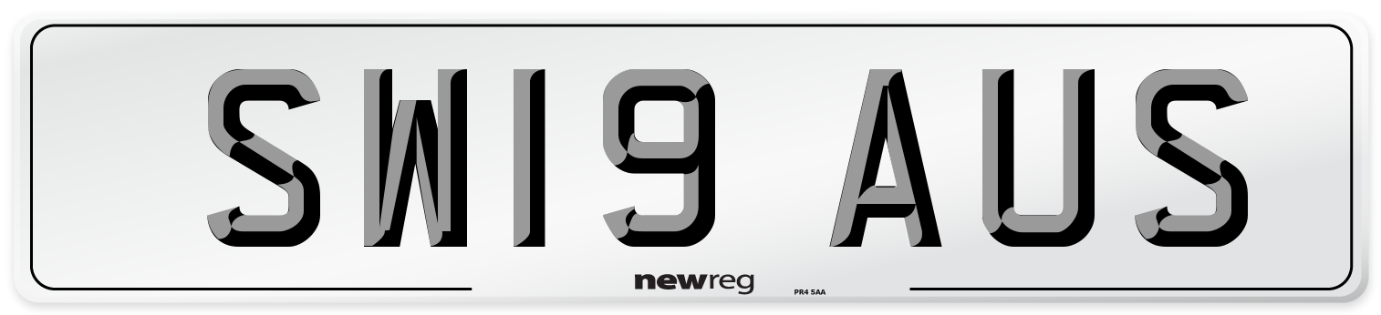 SW19 AUS Number Plate from New Reg